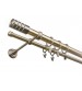 25mm Garniža Cylinder s kryštálikmi - dvojradová - antik mosadz
